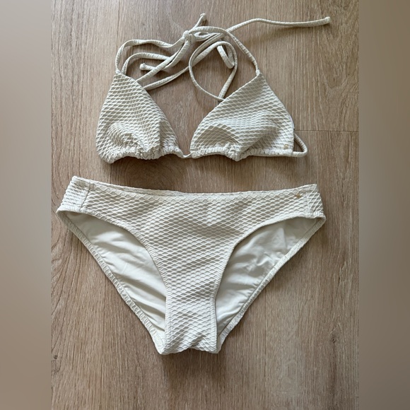 ANINE BING Cream Amara & Riza Bikini Set Size Small Pristine Condition - Picture 1 of 6